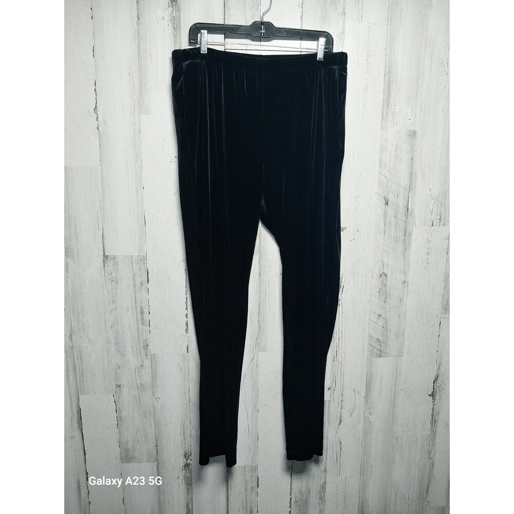 Land's End Women's 0X 14W Black Velvet Pants